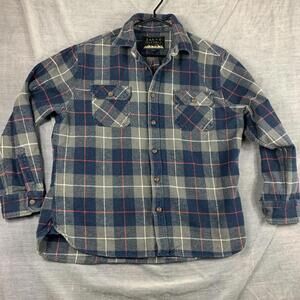 Jachs New York Mens XL Heavy Duty Flannel Shirt Blue Plaid Shacket